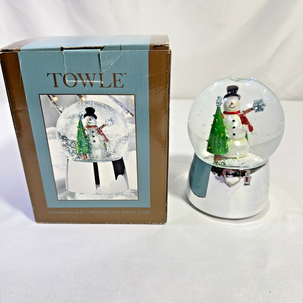 TOWLE SILVERSMITHS Snowman Snow Globe 12 Days Of Christmas MUSIC‎ MACY SILVER